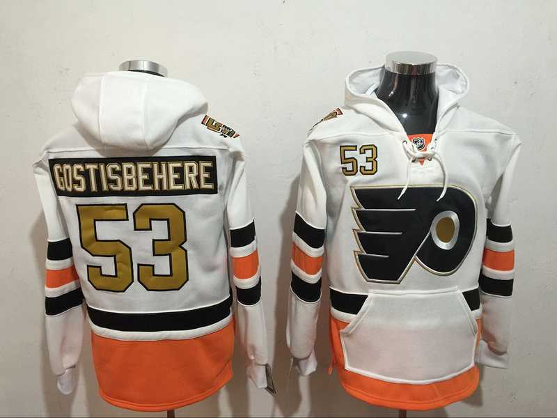 Philadelphia Flyers #53 Shayne Gostisbehere White All Stitched Hoodie Sweatshirt,We sell and wholesale Philadelphia Flyers #53 Shayne Gostisbehere White All Stitched Hoodie Sweatshirt on line form chian!